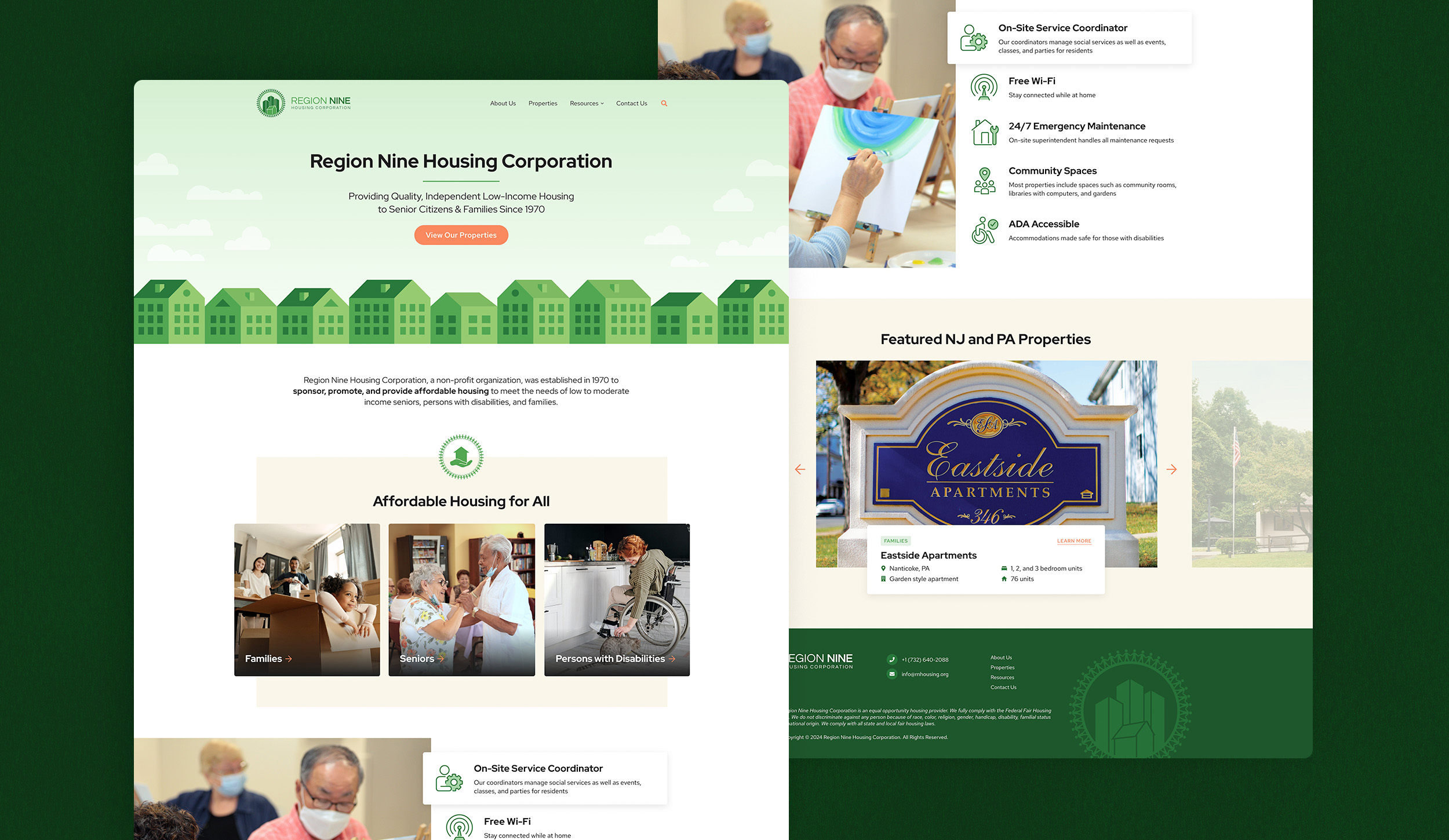 Region Nine's new homepage design