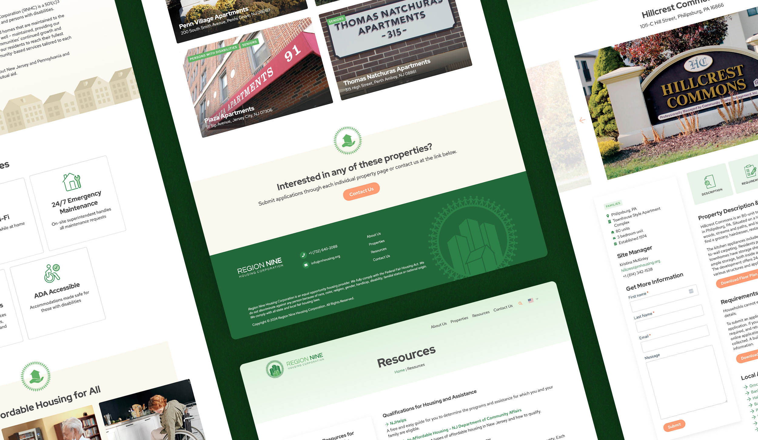 Some other pages from throughout Region Nine's new website