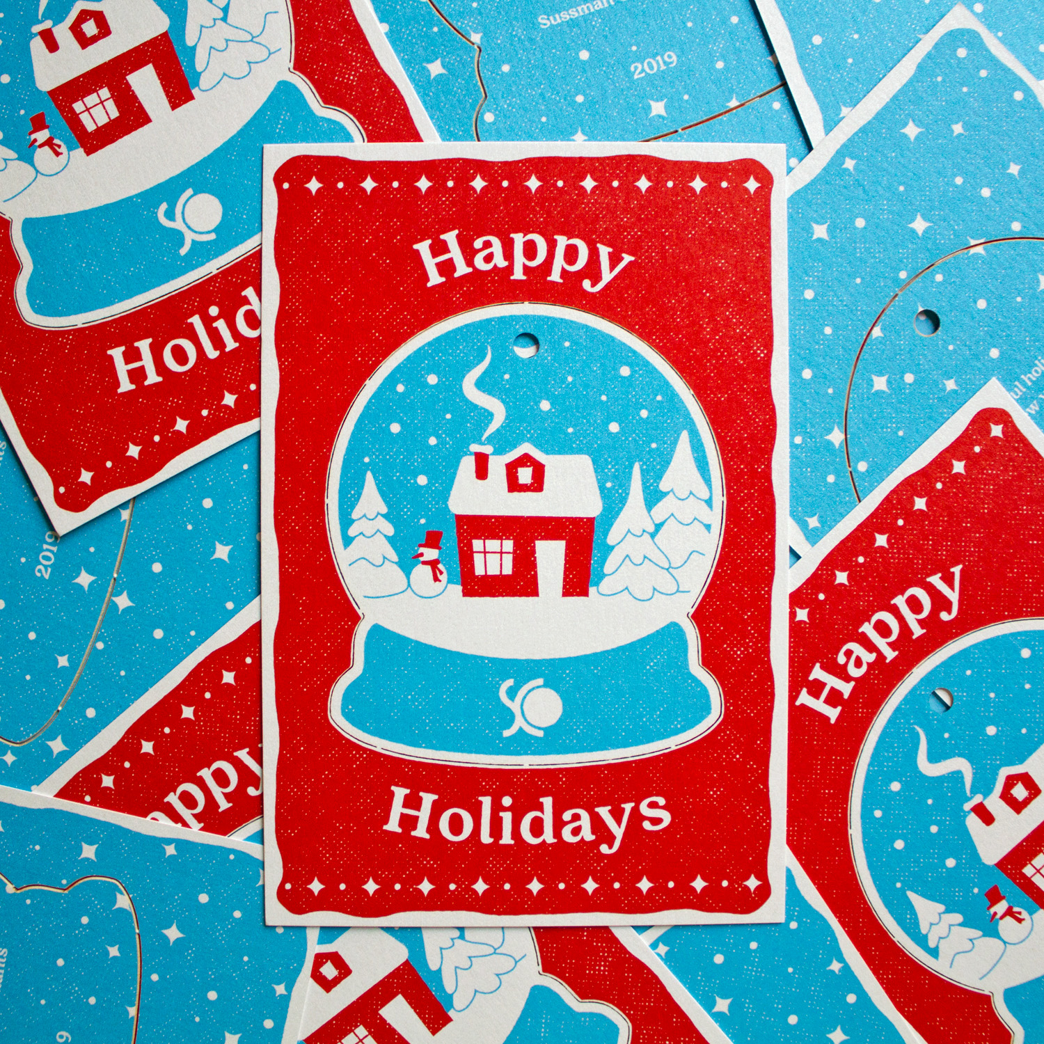 Snow globe holiday card