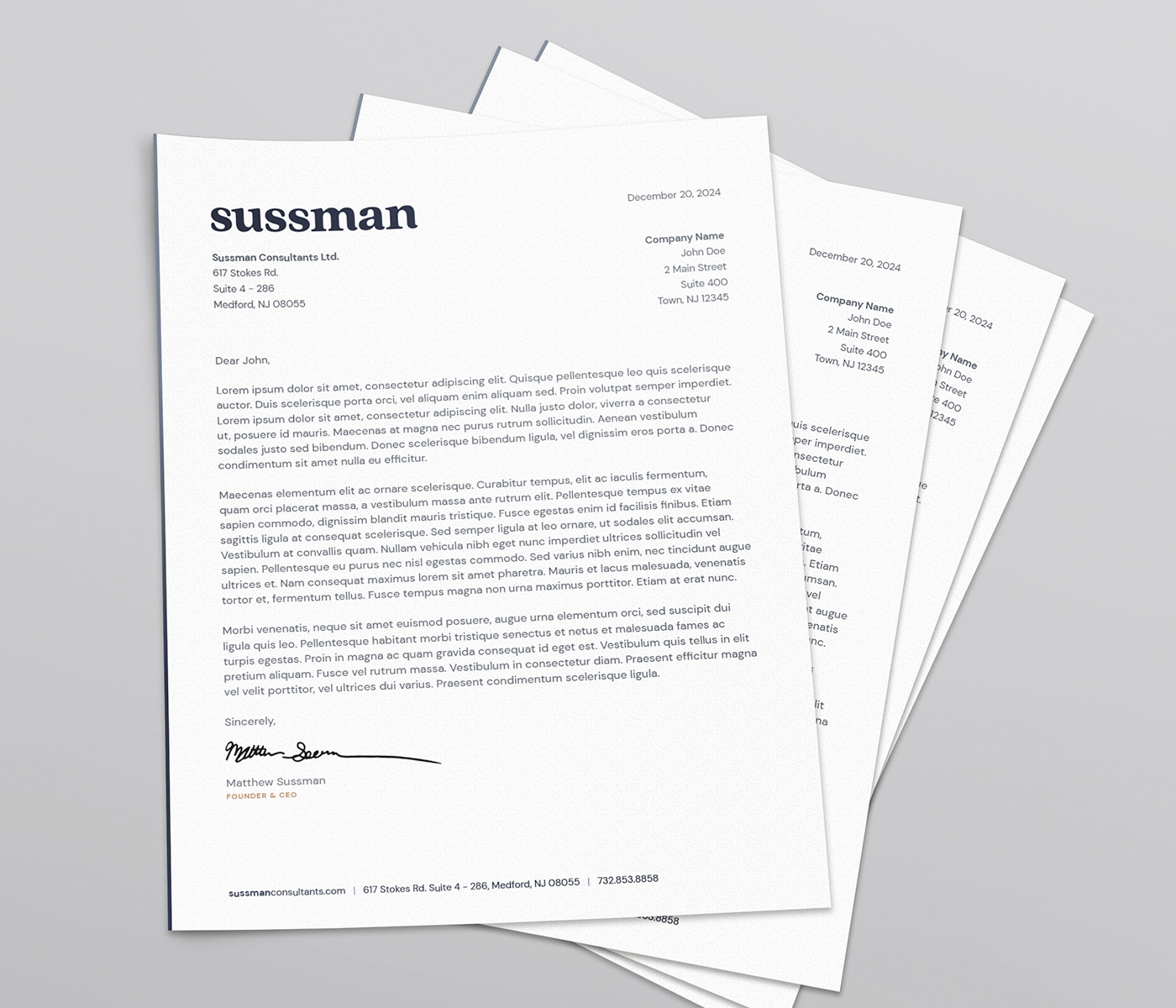 Sussman letterhead