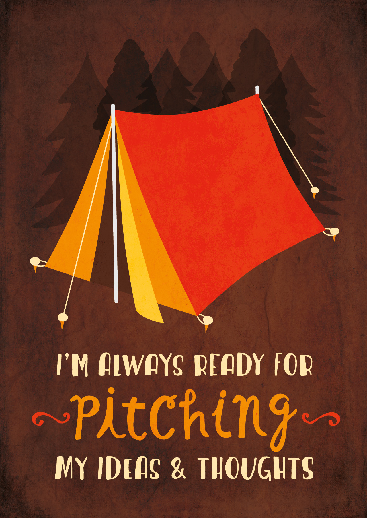 Tent illustration for a self-promotional postcard set
